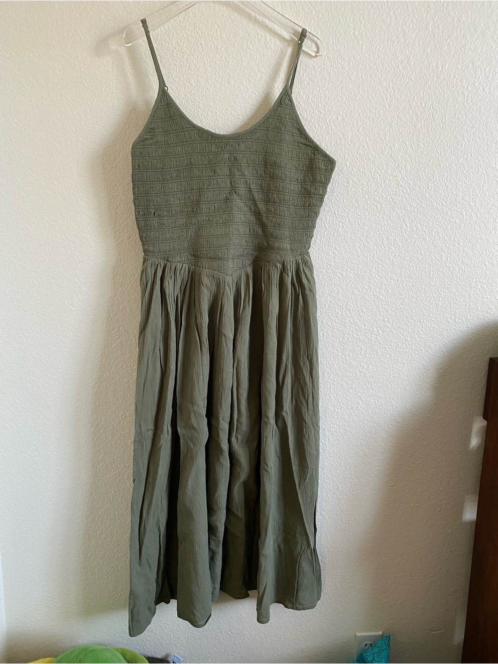 Aerie At The Barre Midi Dress Olive Fun - Picture 6 of 8
